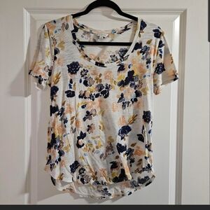 Lucky Brand Multicolor Floral Short Sleeve Tee